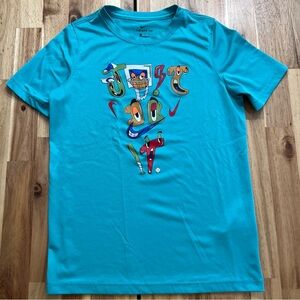 Nike Boys Dri-FIT Graphic T-Shirt Teal Size M